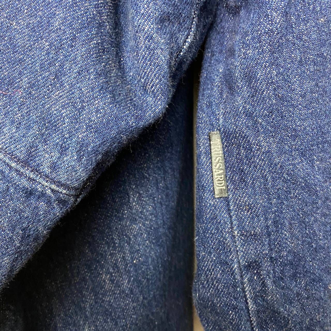 TRUSSARDI logo embroidery denim blouson 