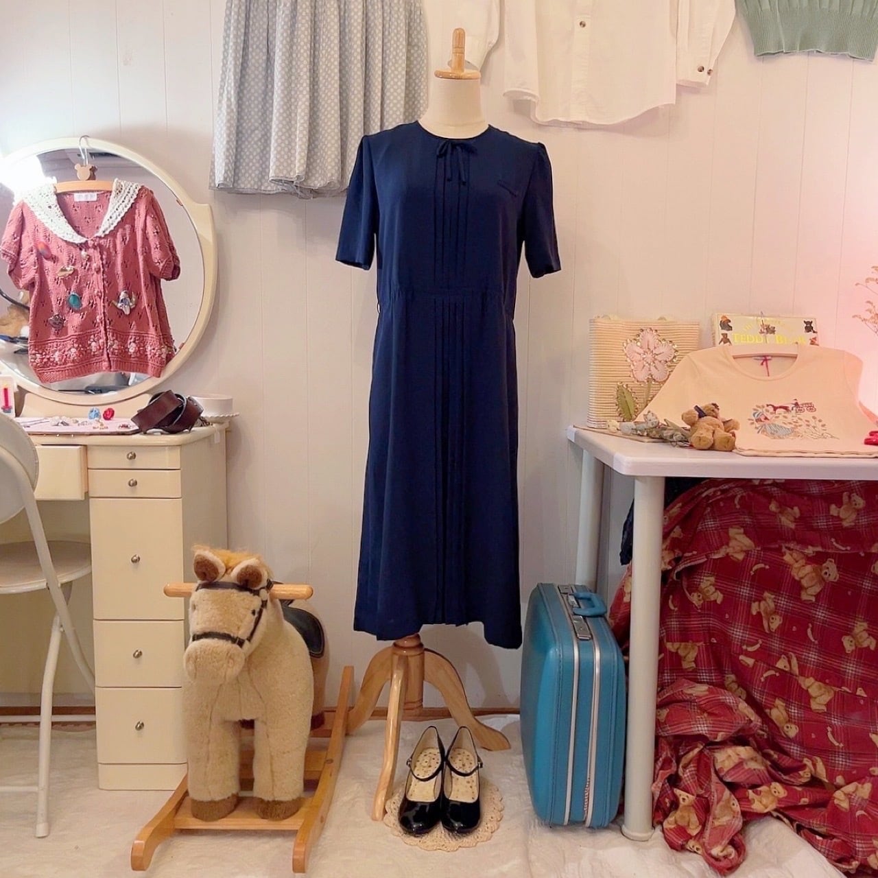 ribbon front pleats one-piece