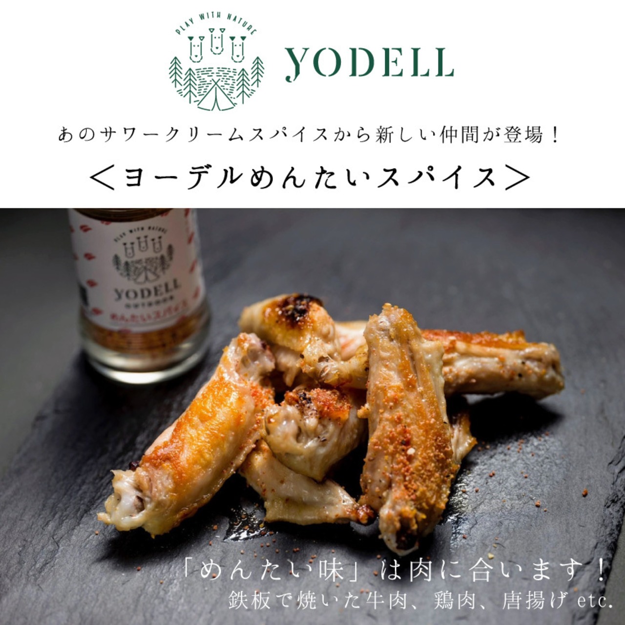 YODELL ヨーデル めんたい スパイス 明太子 調味料 BBQ 肉料理 おにぎり パスタ スナック 手軽 アウトドア 用品 キャンプ グッズ お手軽 スパイス バーベキュー