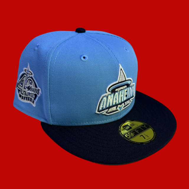 Anaheim Angels 40th Season New Era 59Fifty Fitted / Sky Blue,Black (Gray Brim)