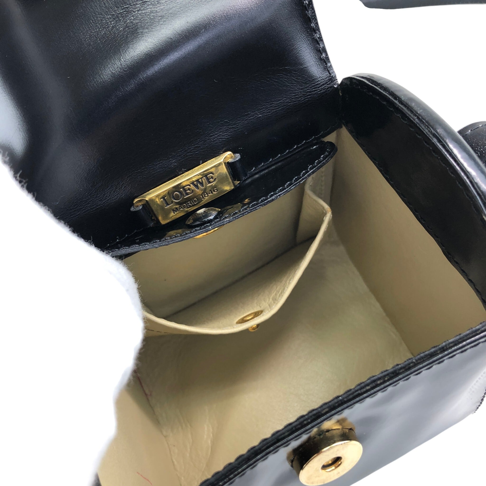 LOEWE ロエベ ショルダーバッグ ブラック アナグラム レザー ミニ