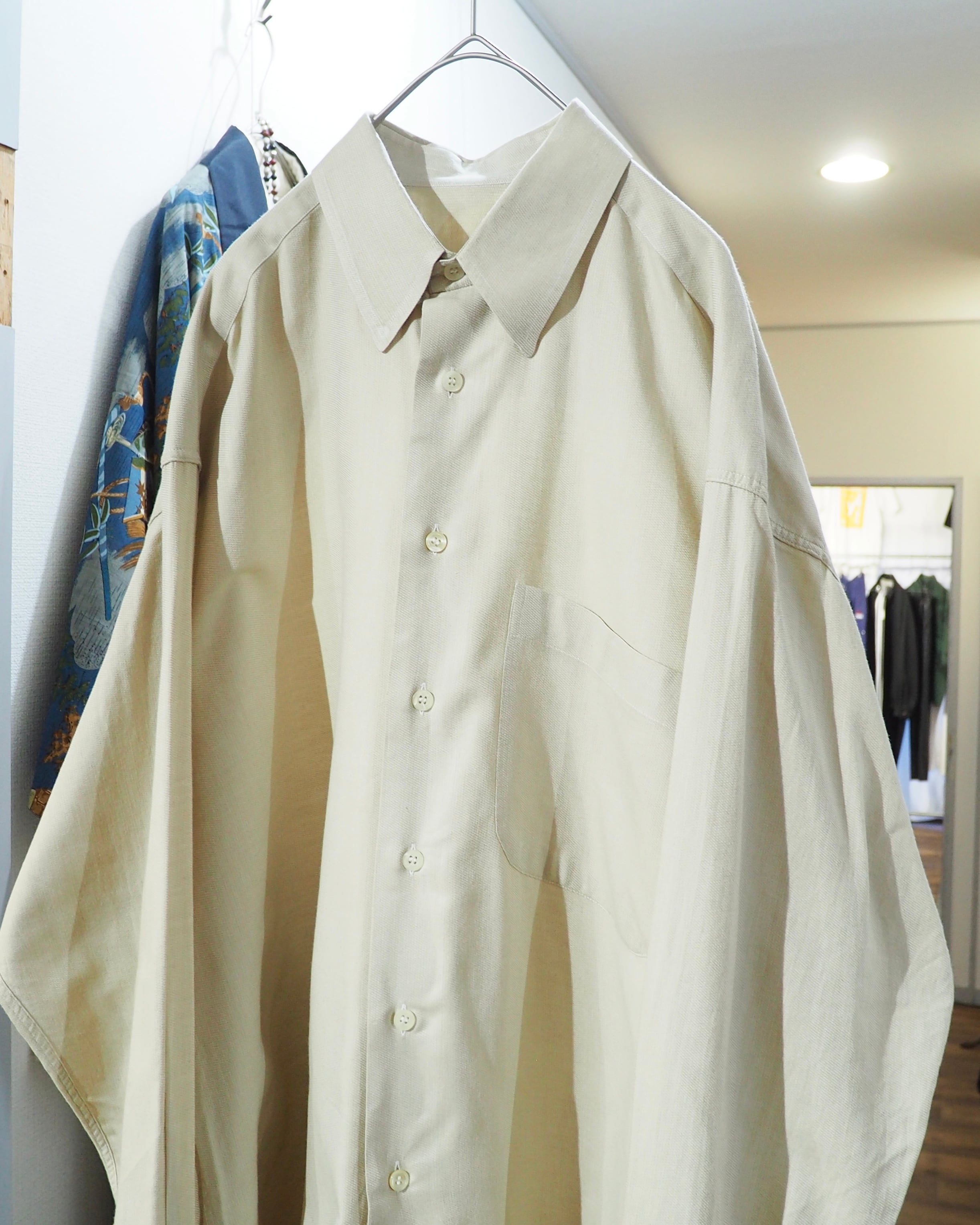 " Ermenegildo Zegna " Soft Ecru White Color vintage loose shirt