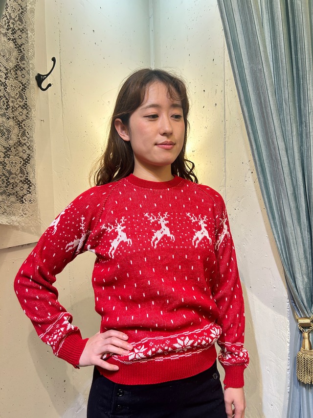 vintage nordic jacquard sweater