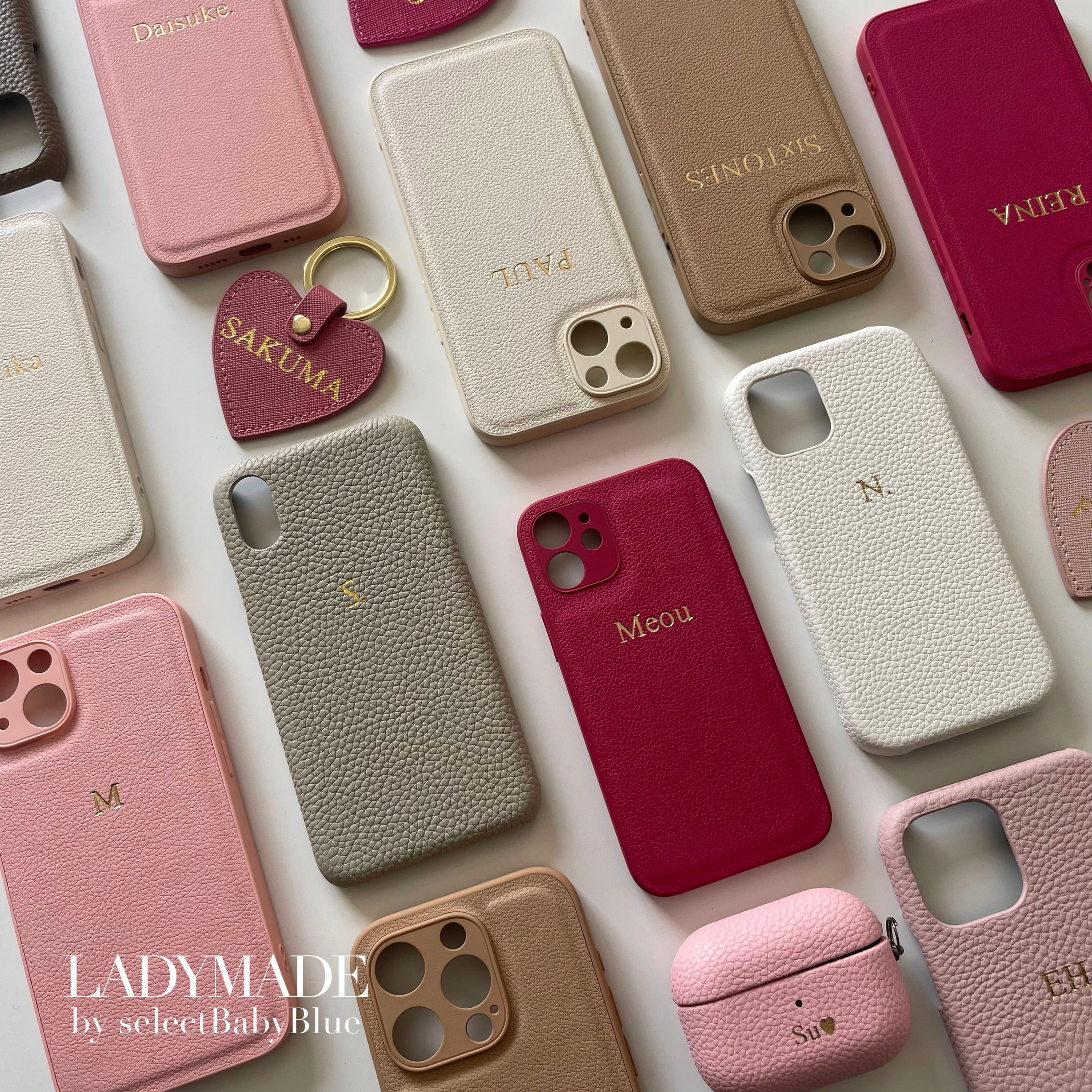 全19色】刻印iPhoneケース-ALLレザータイプ- | LADYMADE