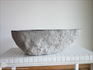 手洗鉢 自然石 洗面ボウルL-A81 洗面器 手洗いボウル 手洗い器 ウォッシュボウル 洗面資材 洗面材料 W48 x D39 x H15.5cm idawash