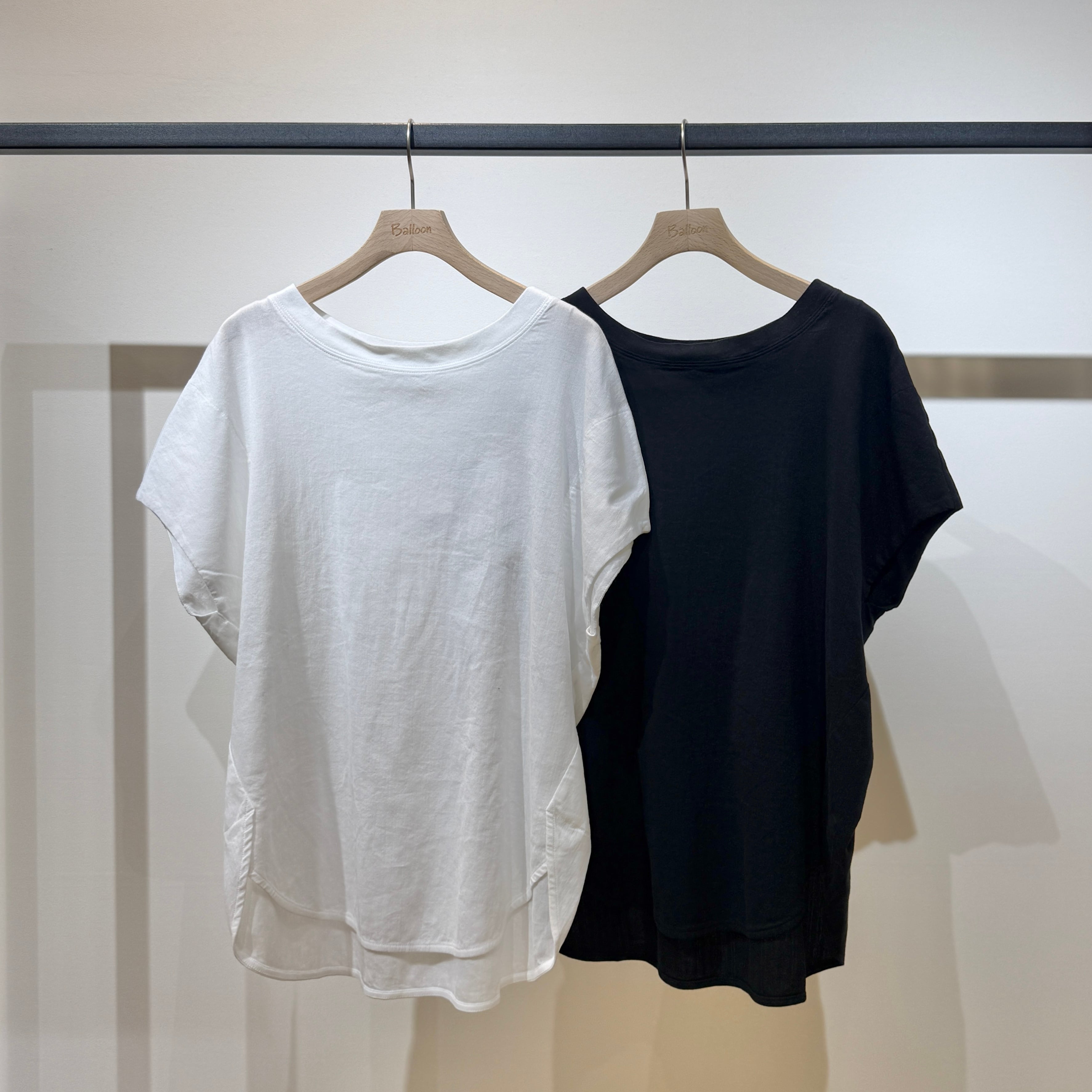 琵琶コットンラウンドヘムTシャツ