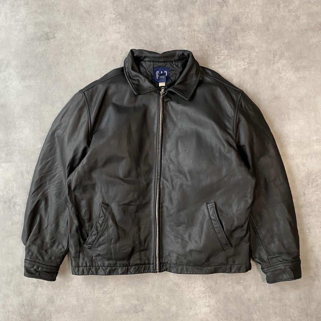 OLD GAP オールド ギャップ【XL】本革 レザー ジャケット ブルゾン 黒 OLD GAP オールド ギャップ【XL】本革 レザー ジャケット ブルゾン 黒
