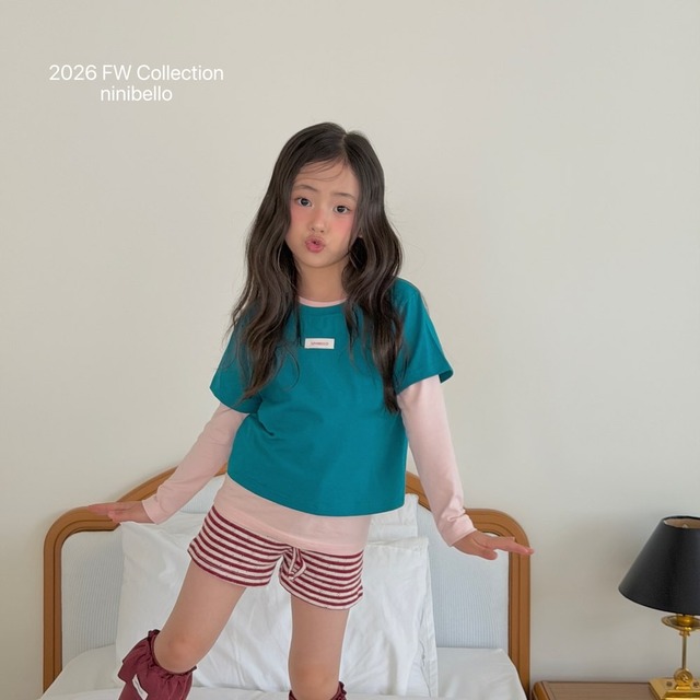 送料無料【予約】ninibello /Jr. Tammy Stripe Shorts