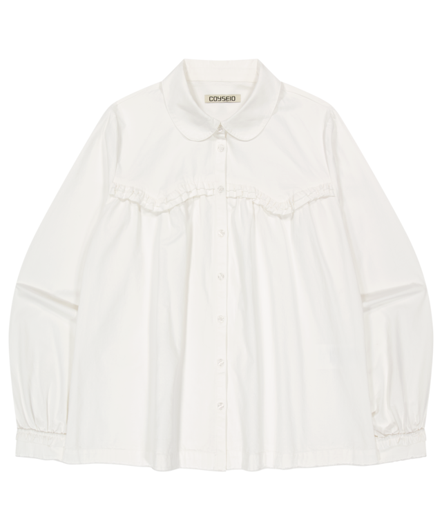 [COYSEIO] ROUGH CUT FRILL SHIRT IVORY 正規品 韓国ブランド 韓国通販 韓国代行 韓国ファッション コイセイオ 日本 店舗