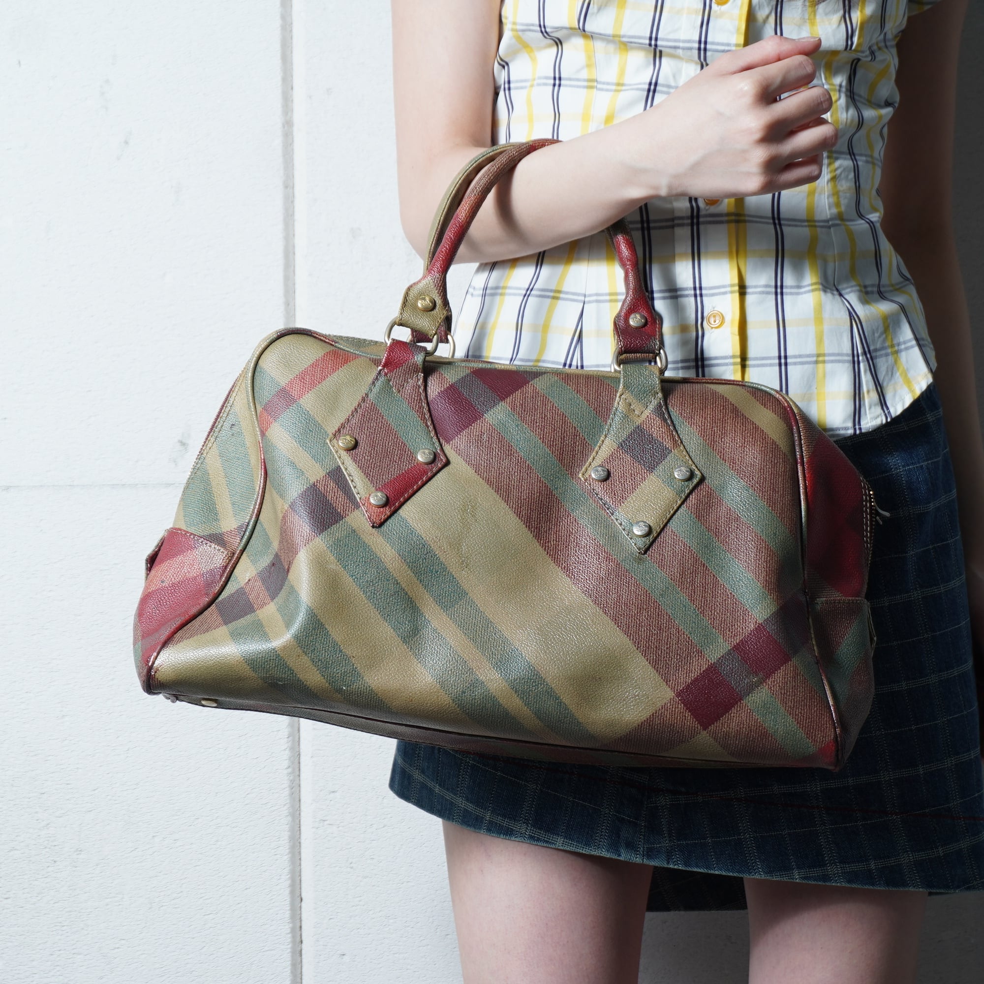 Vivienne Westwood】ヴィヴィアンウエストウッド チェック柄レザー