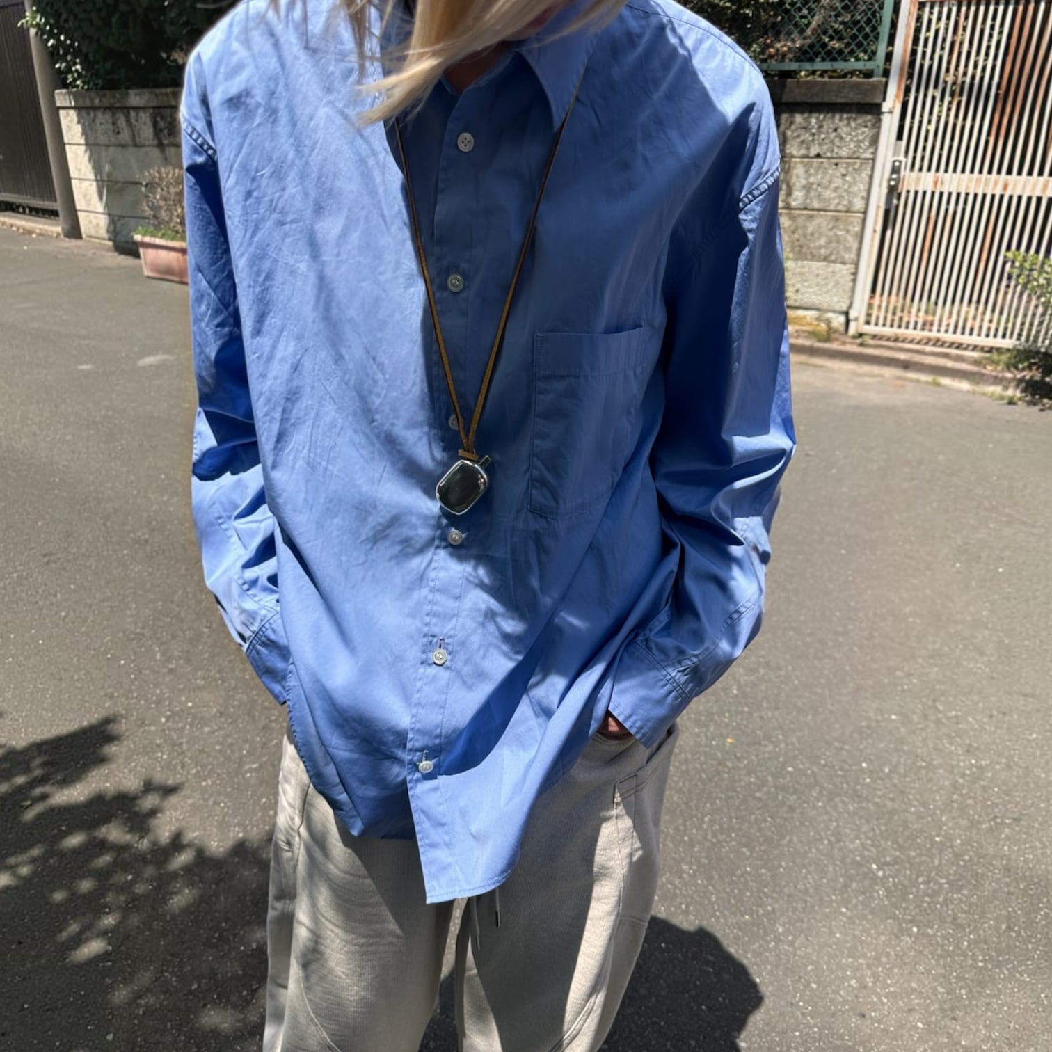 KHOKI  [WASHED COTTON  SHIRT]