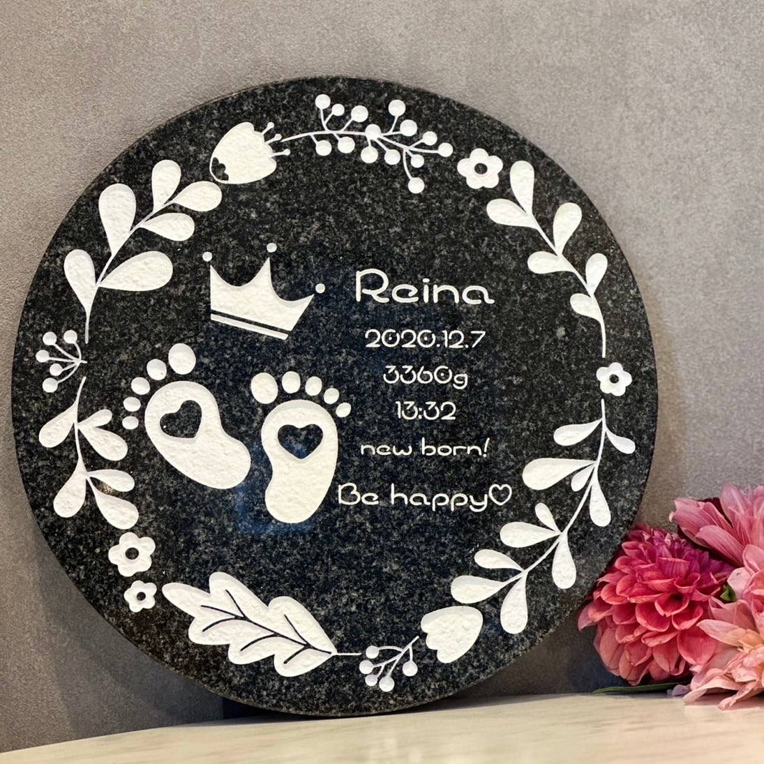 天然石オーダープレート☆手形をプレートにデザイン！ | 株式会社 宗秀屋