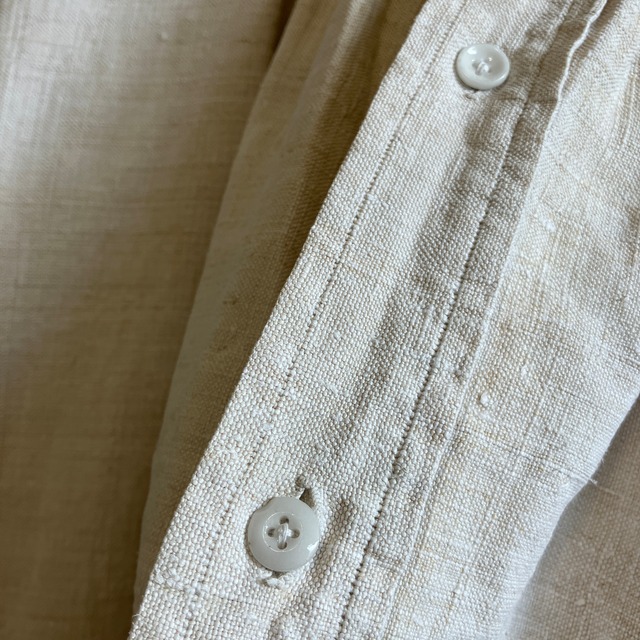 30s ヴィンテージ 古着 フレンチ リネンシャツ グランパシャツ