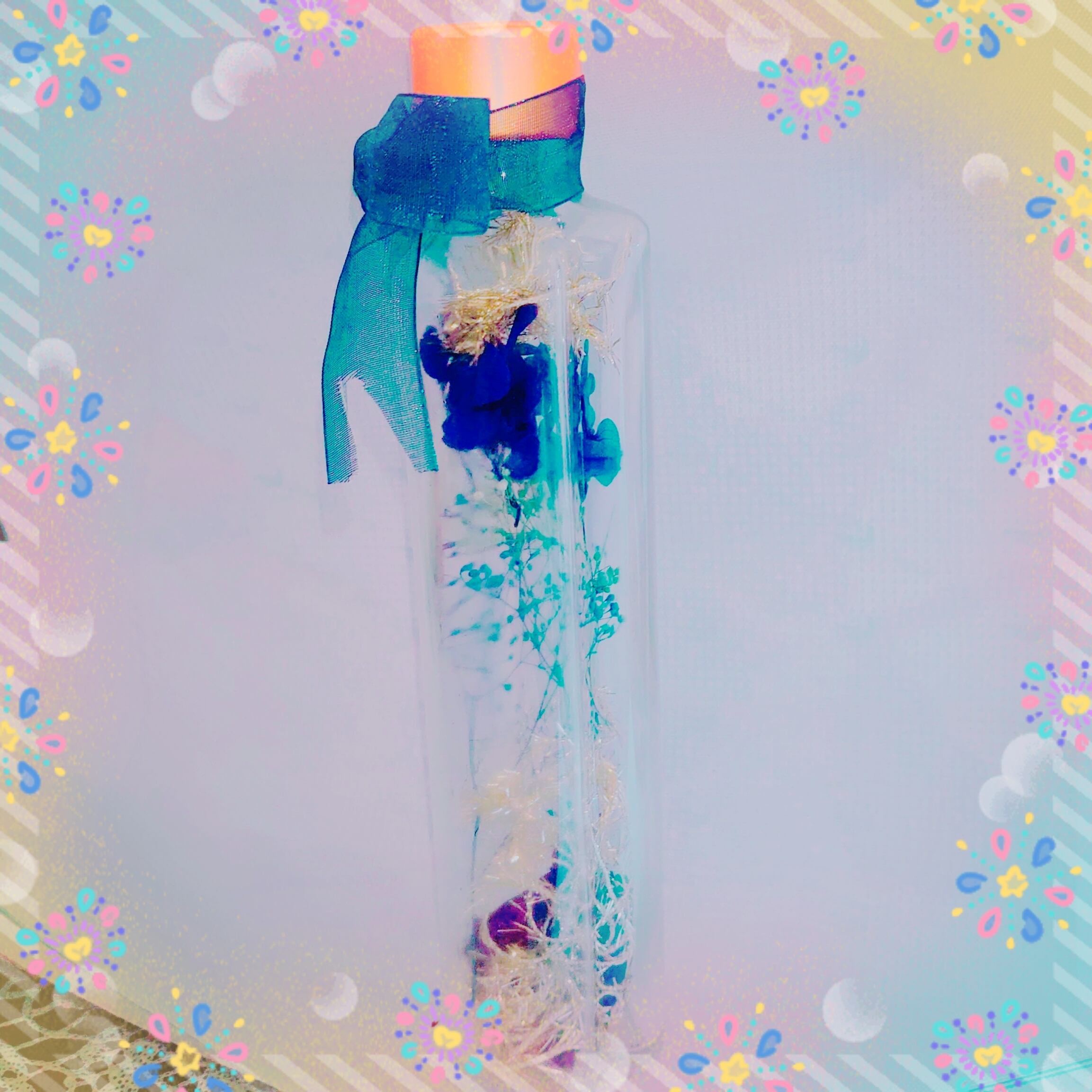 紫陽花とかすみ草のハーバリウム青色 | ❤Flower Shop Lily❤