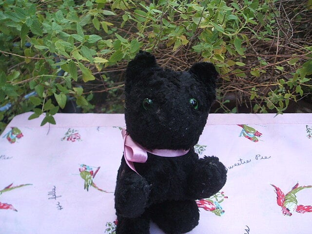 english vintage black cat soft toy イギリス ビンテージ ねこ