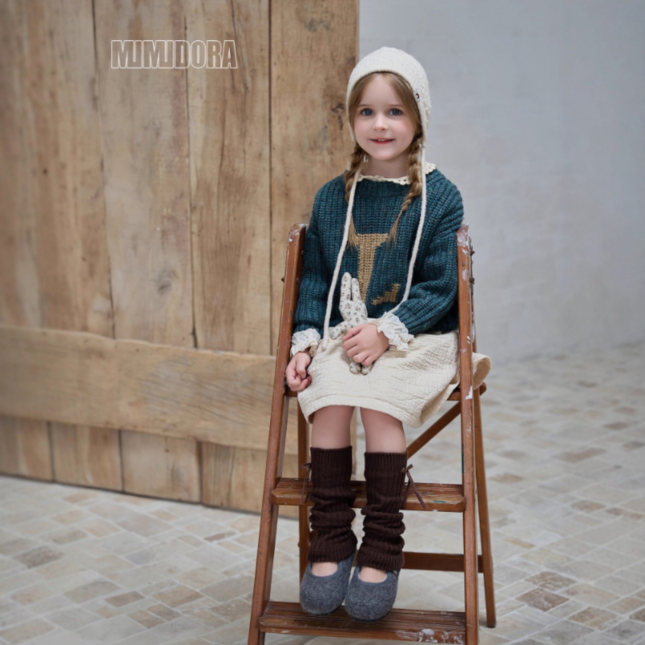 GOODSリボン付きレッグウォーマー