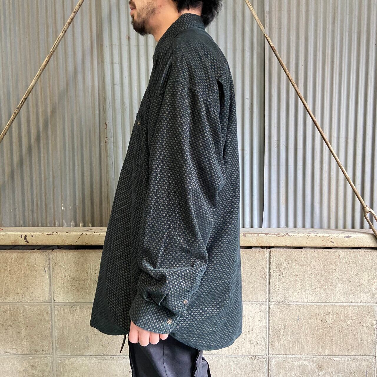 ビッグサイズ SUN RIVER ボタンダウン 総柄シャツ コーデュロイシャツ 
