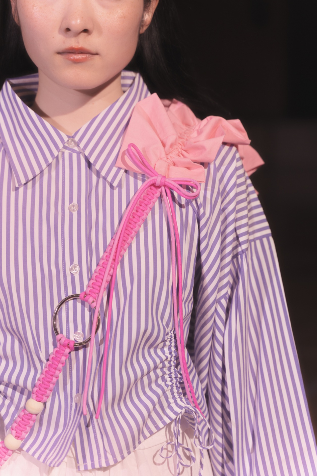 bi-tone frill strap Pink×Pink
