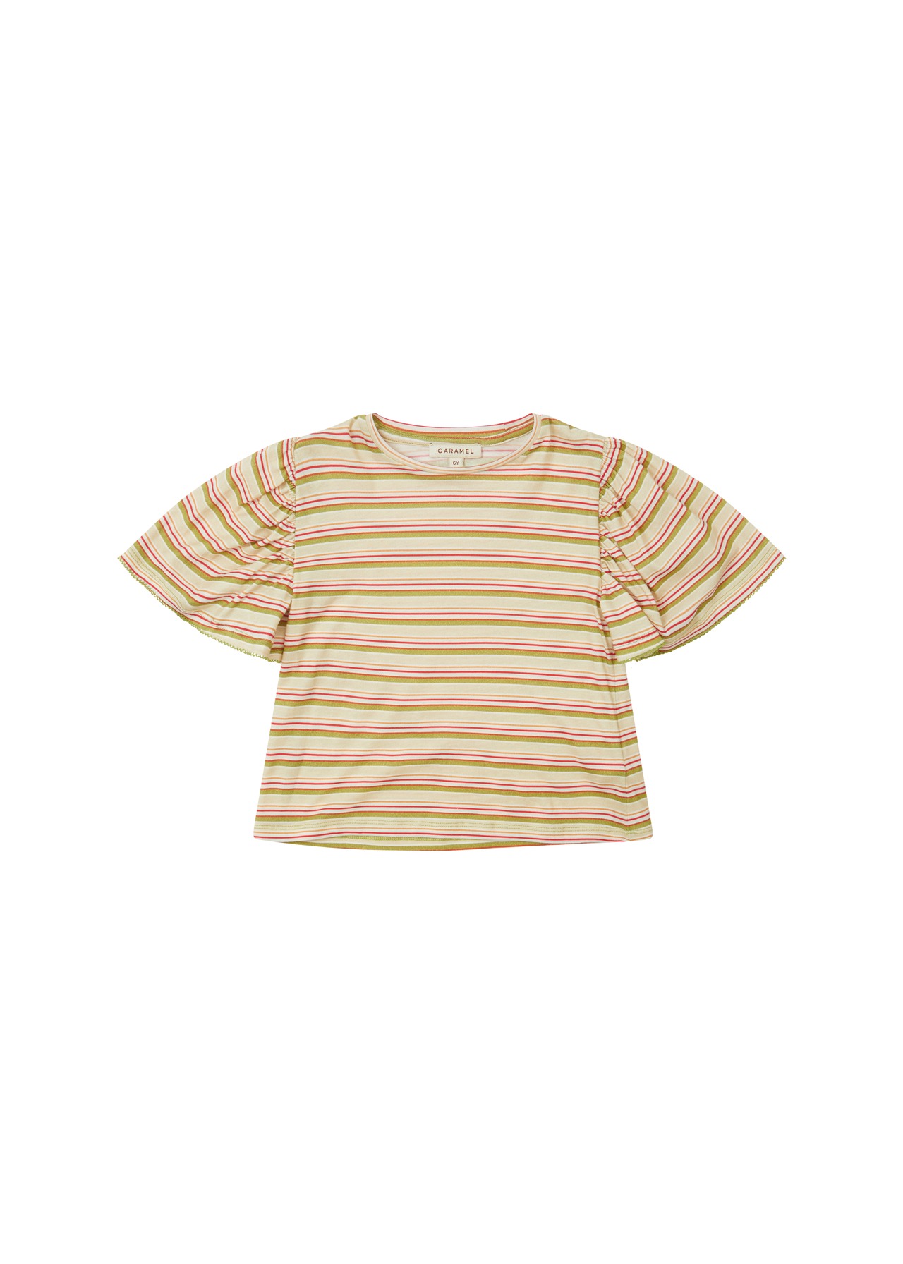 Last 1- Callisia T-Shirt - Multi Stripe / CARAMEL