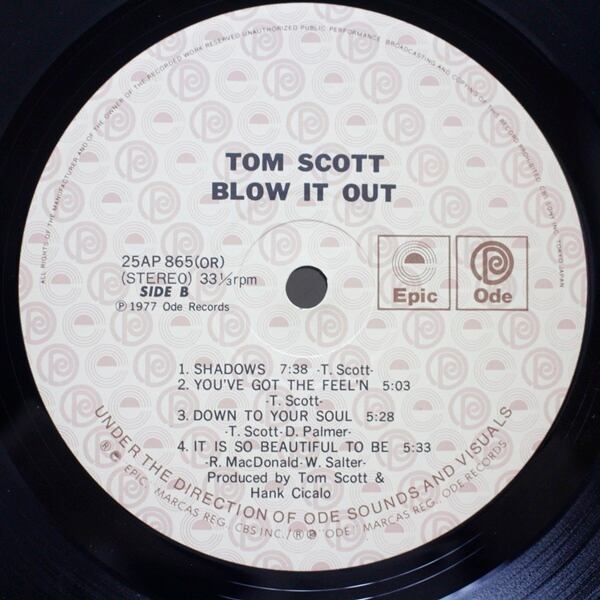 Tom Scott / Blow It Out [25AP 865] - 画像4