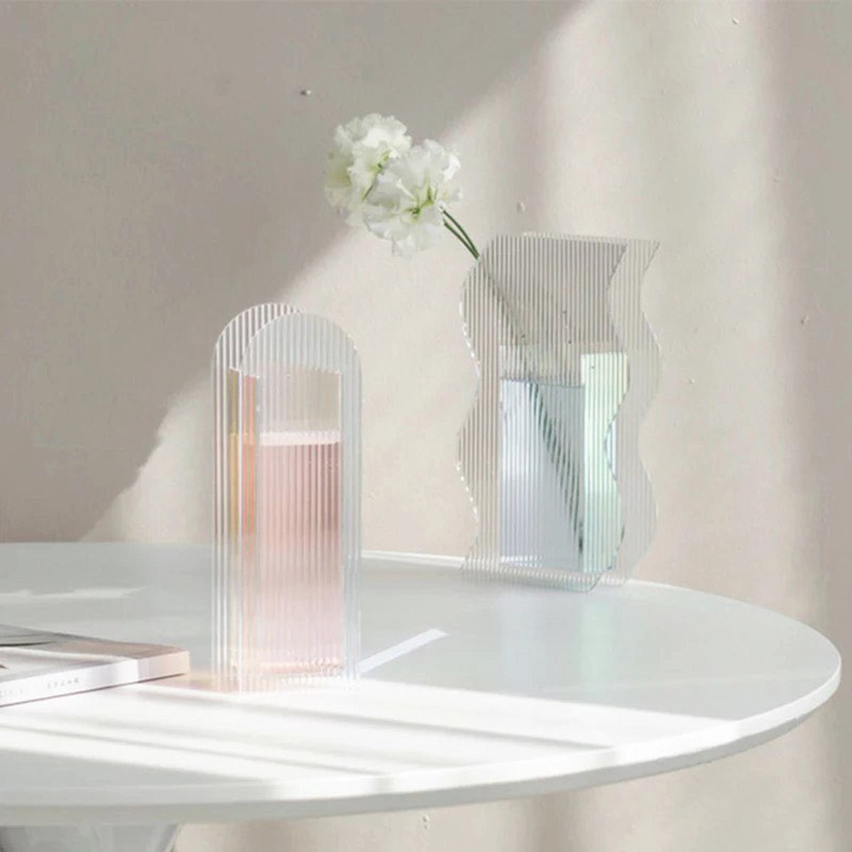 Aurora flower vase 2種 オーロラ アクリル 花瓶 透明 フラワーベース 