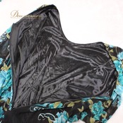 社交ダンス 衣装 スタンダード ドレス ワンピース パーティドレス ブラック系 グリーン系 チョーカー 黒 緑 レース 透け感 シック 準正装 花柄 ファスナー 伸縮性 おしゃれ レディース ダンス衣装 ショートスリーブ フェミニン セクシー 大人用 イベント用 パーティー ドレッシー デザインドレス エレガント