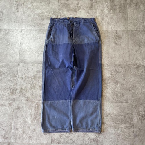 50-60s Savo フレンチワーク パッチワーク ダブルニー パンツ W29