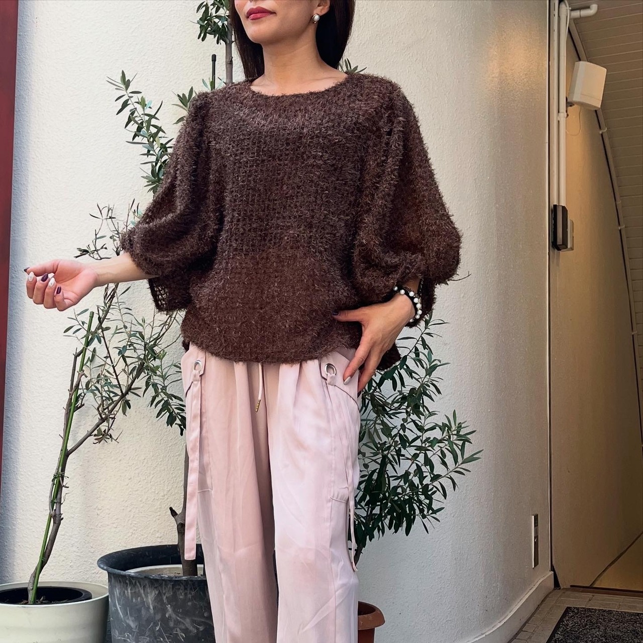 ガレナ galena GALENA　サテンカーゴパンツ