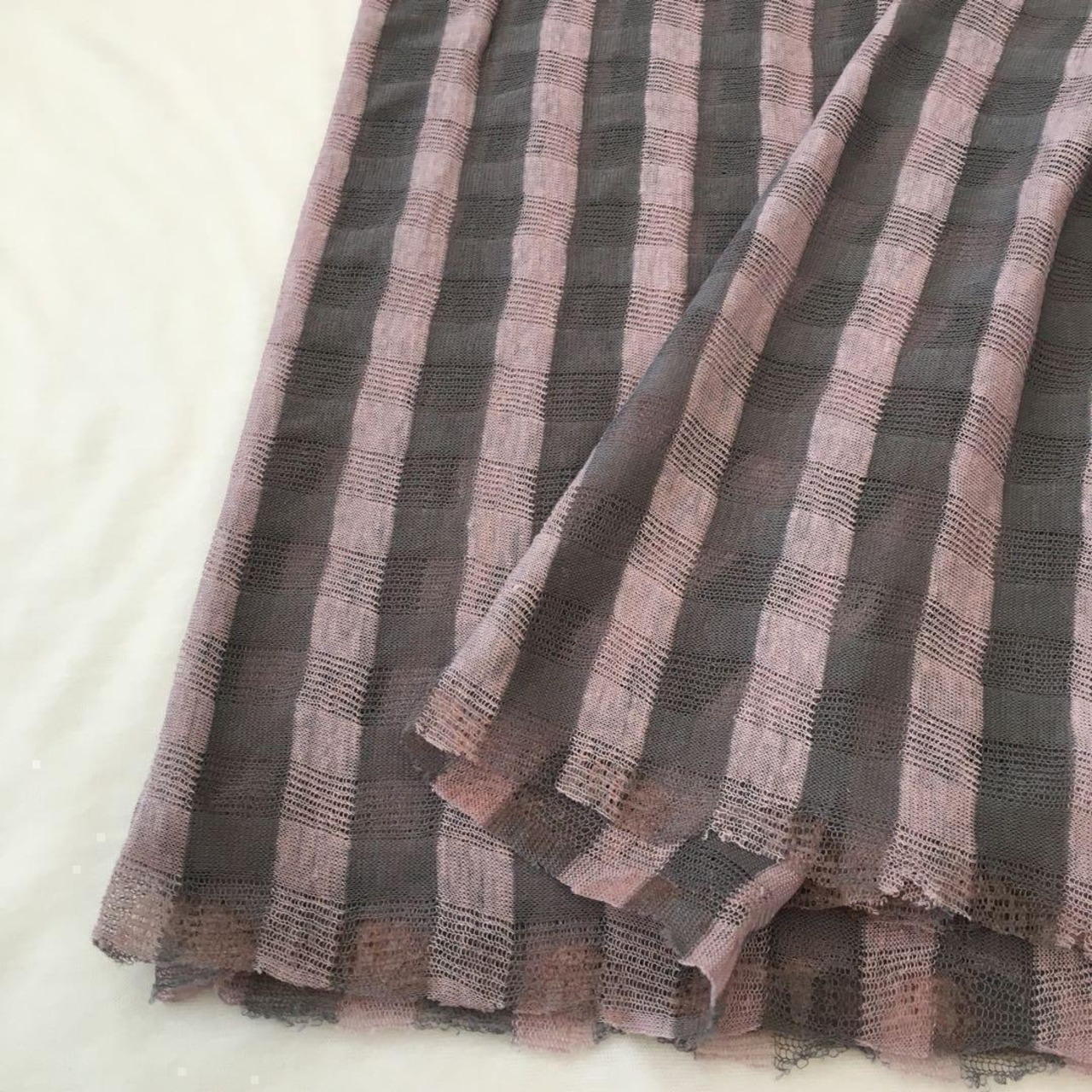 コットンリネンシアーチェック生地-2ｍ-curl tricot　V2L/5674●