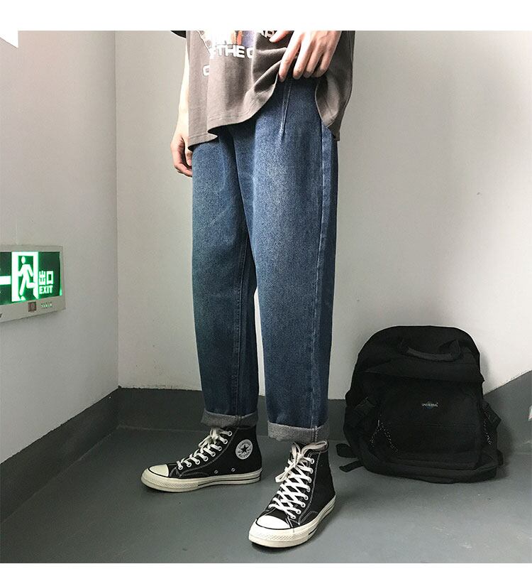 全2色 デニム パンツ ストレート カジュアル 無地 おしゃれ