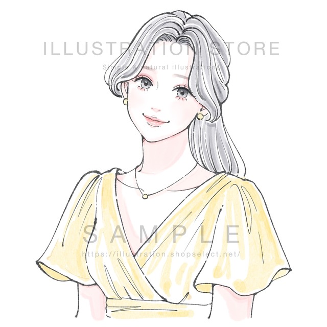 黄色いブラウスの女性