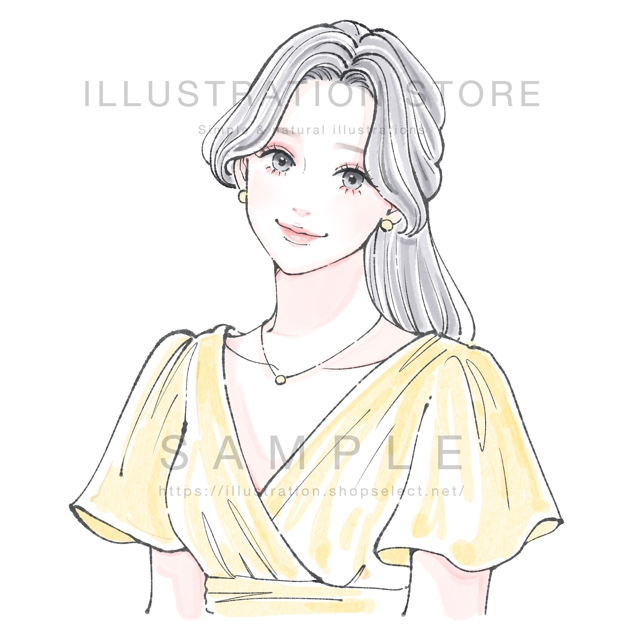 黄色いブラウスの女性