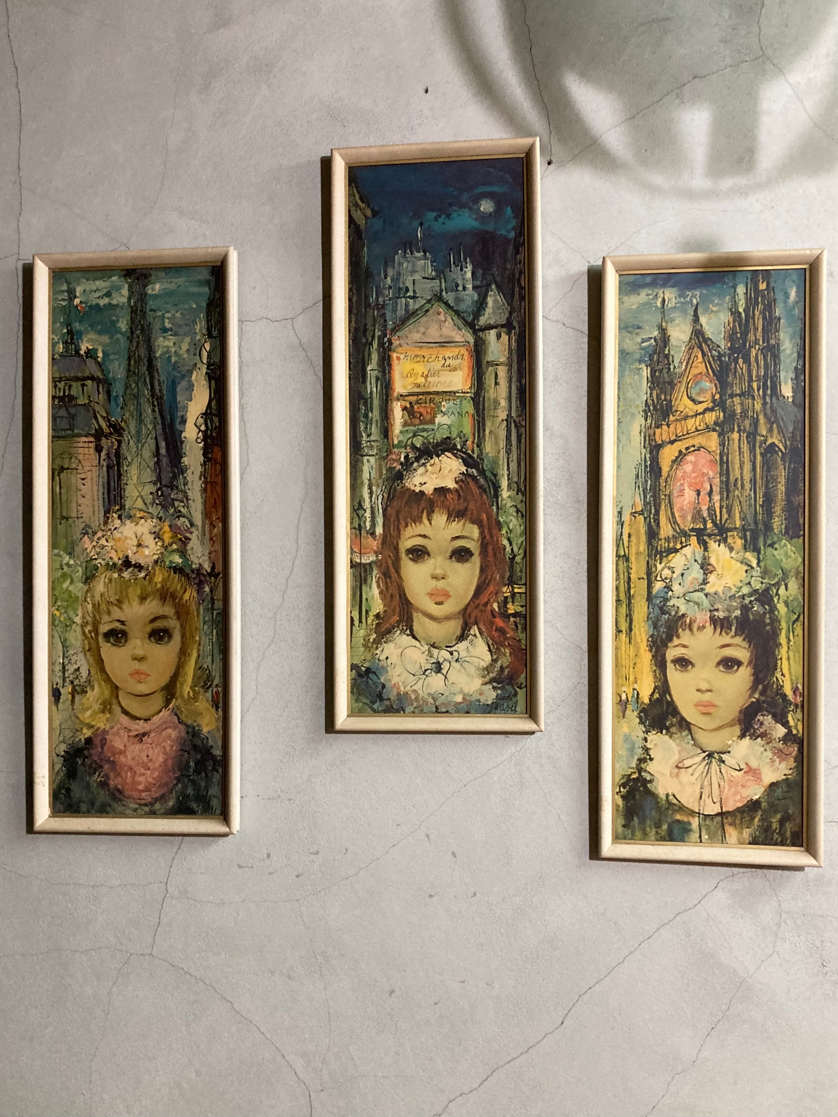 60s VINTAGE BIG EYES WALL ACCESSARY 3pc