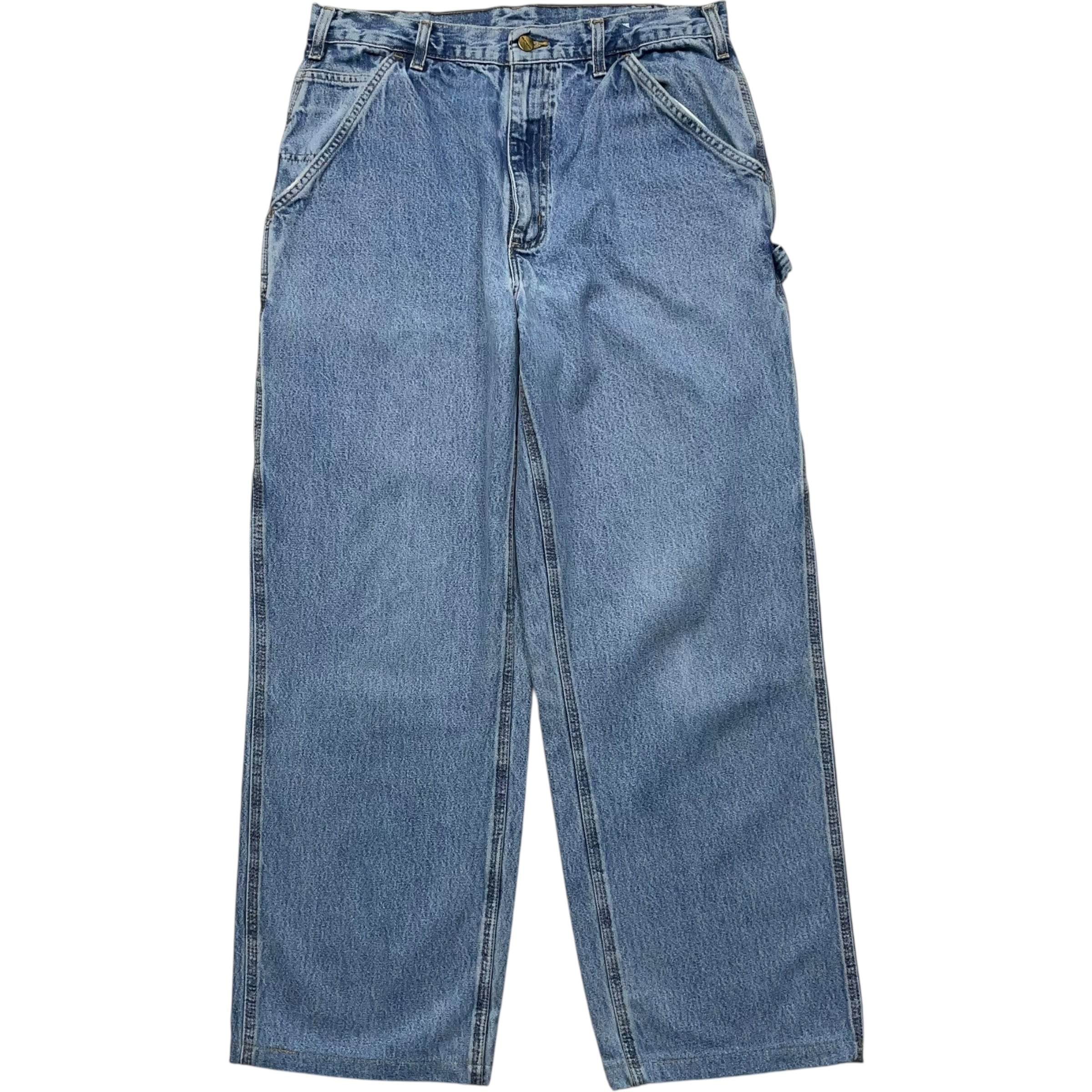 《実寸 W33L28》 Carhartt カーハート デニムペインターパンツ ワークパンツ 色落ち ブルー no.8707