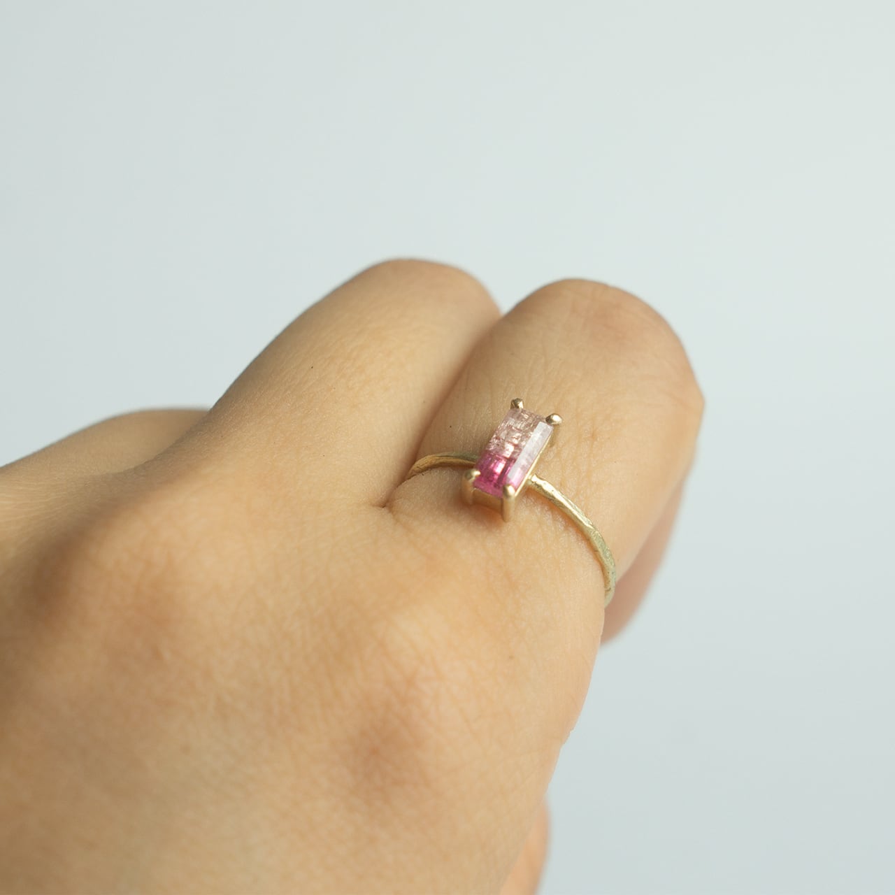 Rock Ring ー バイカラートルマリン | Kumiko Taya jewelry