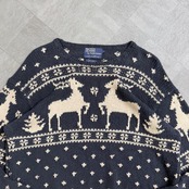 【希少】ポロラルフローレン ハンドニット 90s ノルディック柄 リネン 美品