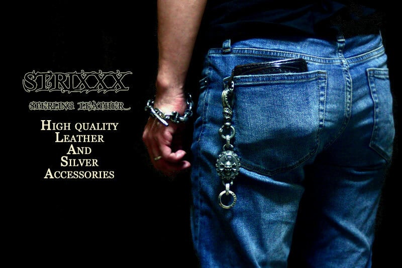 19 メダイクロスボーンスカルキーチェーン | STRIXXX sterling leather