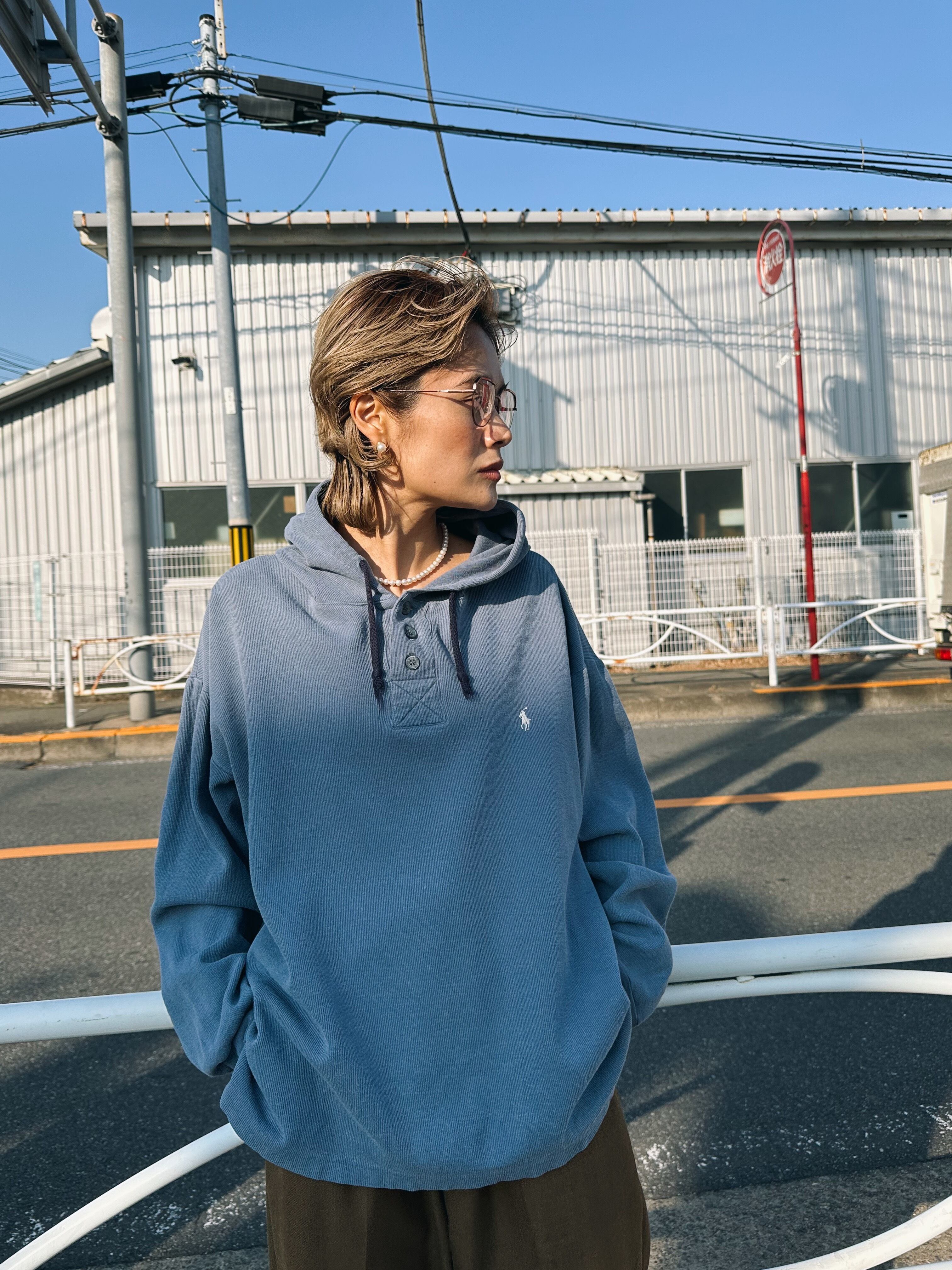 (CS1723)Polo Ralph Lauren half button hoodie made in Turkey