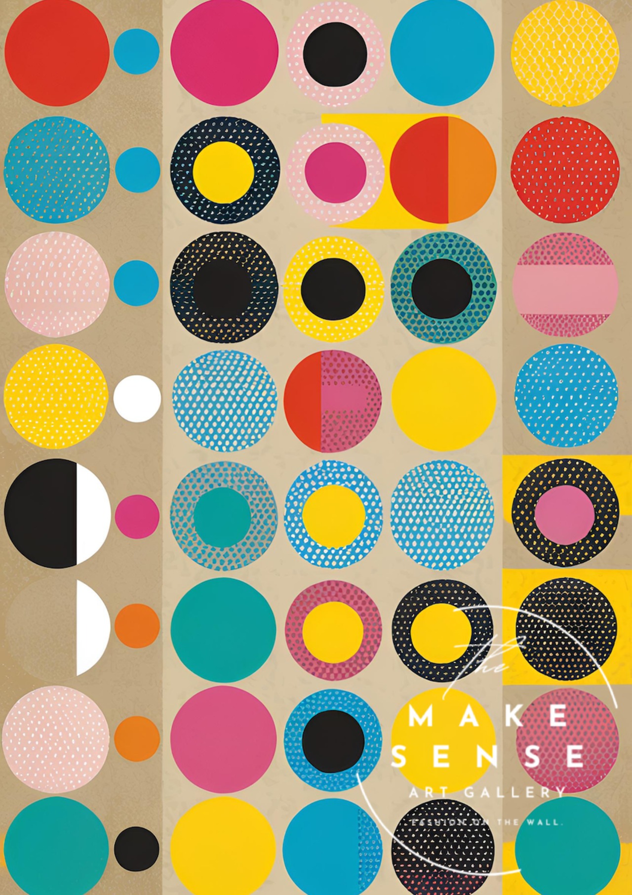 Colorful Dots｜鮮やかなドットが躍るモダンアートポスター｜遊び心と洗練が共存するポップでスタイリッシュなインテリアA4ポスター