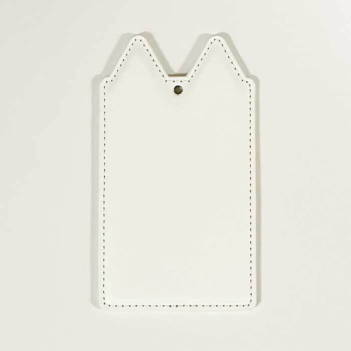 パスケース 猫耳型 UVプリント用無地 両面印刷対応 10個セット