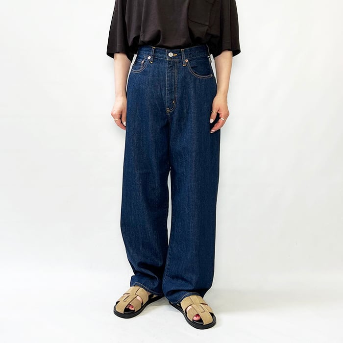 awasa アワサ selvage light oz denim 5 pocket wide pants aws5-pt005