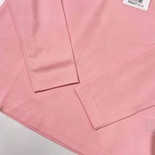 新品 タグ付き Black & White ブラック&ホワイト ラインストーン 鹿の子 長袖 ポロシャツ 1/ピンク レディース ゴルフ