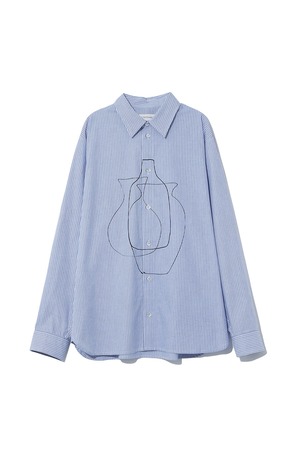 [LE17SEPTEMBRE] PRINTED STRIPED SHIRT [BLUE] 正規品 韓国ブランド 韓国通販 韓国代行 韓国ファッション LE 17 SEPTEMBRE ル 17 セプテンバー le 917韓国 店舗