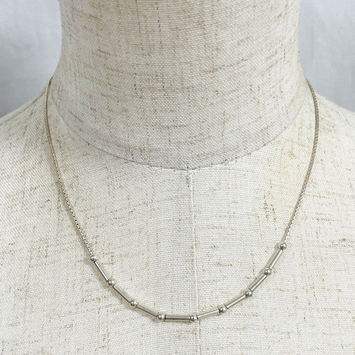 925 Silver Venetian Chain Necklace With Ball & Cylinder Beads Made In Italy