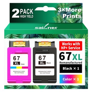 【人気】SAILNER 67XL インクカートリッジ 再生インクカートリッジ HP 67XL 67 XL 67XXL DeskJet 2755 4155 4155e 2752e 2700 2755e 4100 6400 Envy 6055 6000 6055e 6455e 458プリンター。 ブラックカラー 67
