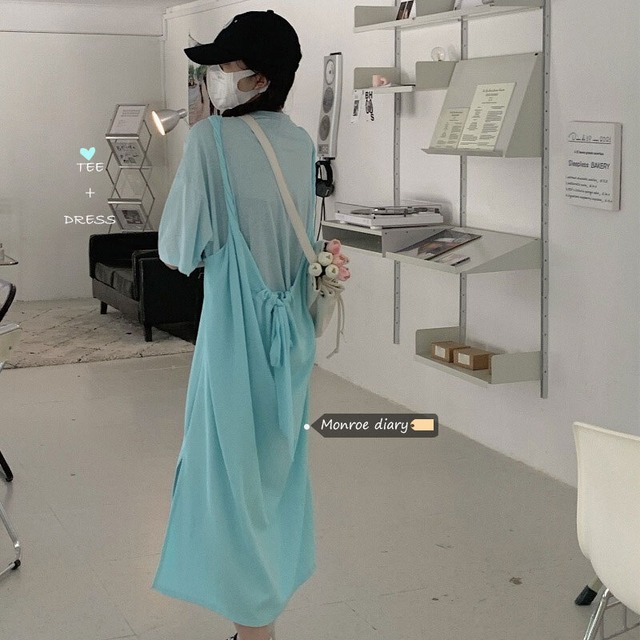 サマーTシャツ バックレースドレス 大人ガーリー スウィート キュート カジュアル 夏物 モンロー73359352864