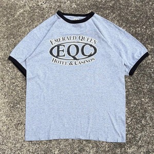 【Lサイズ】~00's EQC ワシントン州にあるカジノ&ホテル 古着 リンガーTシャツ