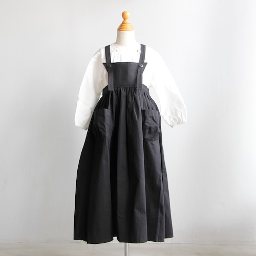 《UNIONINI 2019AW》apron long dress / black / 2-6Y