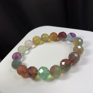 b188フローライト64面体カットグラデーションフローライトブレスレット