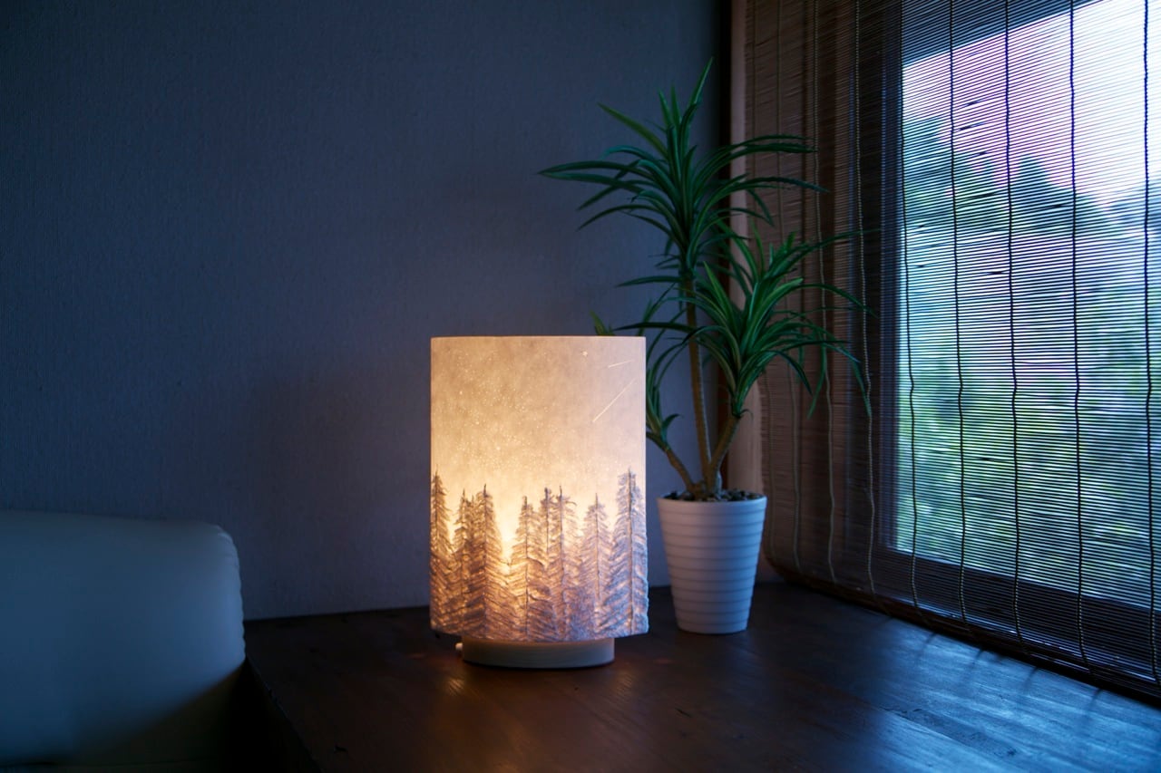 彼方へ」和紙de夜空のランプシェード | 漉工房 SUKIKOUBOU